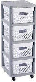 Curver Zásuvky INFINITY 4x11L perforované biele, skladacie