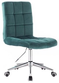 LuxuryForm DESIGN Stolička TOLEDO VELUR na striebornej podstave s kolieskami- zelená