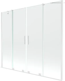 Mexen Velar Duo, 2-krídlová posuvná vaňová zástena 170 x 150 cm, 8mm číre sklo, biely profil, 896-170-000-02-20