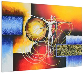 Abstraktný obraz tanečníkov (70x50 cm)
