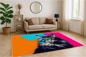 Koberec s motívom mačky – pop-art štýl, viacfarebný Rozmer: 120x170 cm