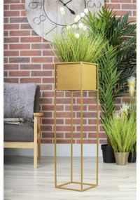 KOVOVÝ KVETINÁČ SO STOJANOM PLAIN 90X24 CM ZLATÁ