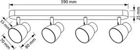 Brilagi - LED RGBW stmievateľné bodové svietidlo NUGGET 4xGU10/4,8W/230V čierna/zlatá