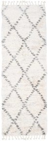 Kusový koberec shaggy Karo krémovo sivý atyp 2 80x250cm