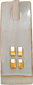 Béžový porcelánový domček s LED svetielkami - 7*6*15 cm