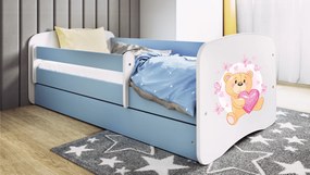 Detská posteľ Babydreams medvedík s motýlikmi modrá