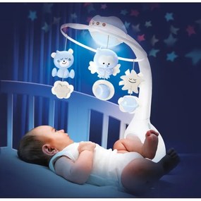 Infantino - Kolotoč nad postieľku 3v1 s melódiou, 3x AAA, modrý