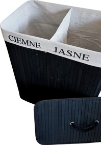 TRENDIE Bambusový kôš na prádlo 100l čierny + DARČEK