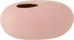 Svetlo ružová keramická oválna váza Matt Pink L - 24,5 * 14,5 * 13 cm
