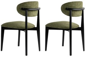 Súprava jedálenských stoličiek Lionte Green and Black, 2 ks