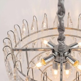 Toolight Toolight, krištáľová závesná lampa Ø50 cm, 6xE14, SWE079-CP, chrómová, OSW-30208
