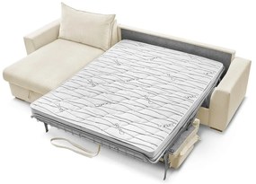 Krémová menčestrová rozkladacia rohová pohovka (variabilná) Augustin – Bobochic Paris