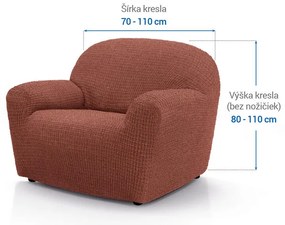 Super strečové poťahy RUBINIA tehlová kreslo (š. 70 - 110 cm)