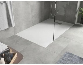 Mexen Hugo, obdĺžniková sprchová vanička SMC 140 x 90 cm, biela, oceľová krytka, 42109014-X