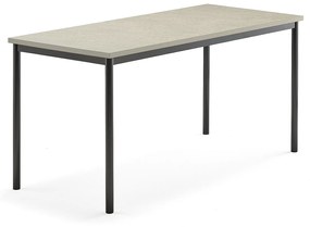 Stôl SONITUS, 1600x700x760 mm, linoleum - svetlošedá, antracit