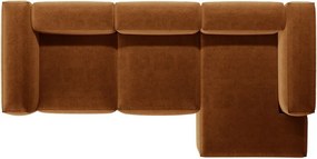 Rohová pohovka v tehlovej farbe (pravý roh/s leňoškou) Bergamo – Cosmopolitan Design