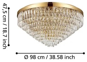 Eglo 39461 - Stropné svietidlo VALPARAISO 25xE14/40W/230V zlatá