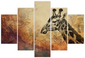 Obraz - Žirafa, maľba (150x105 cm)
