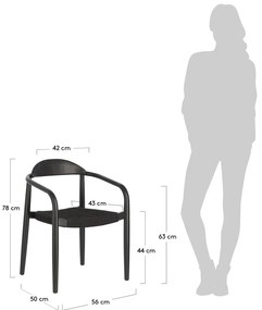 Čierna záhradná stolička z eukalyptového dreva Kave Home Glynis