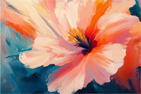 Obraz - Maľovaný kvet (90x60 cm)