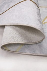 Protišmykový koberec MILANO 90028-01 sivý / zlatý