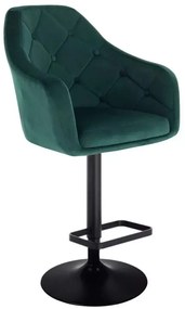 LuxuryForm DESIGN Barová stolička ANDORA VELUR na čiernom tanieri - zelená