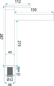 Rea Grace, vysoká umývadlová batéria, h-287, zlatá matná, REA-B8939