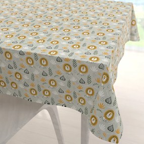 Biante Detský bavlnený štvorcový obrus Sandra SA-565 Levy na sivom 140x140 cm