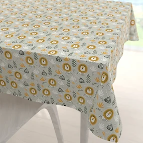 Biante Detský bavlnený štvorcový obrus Sandra SA-565 Levy na sivom 100x100 cm