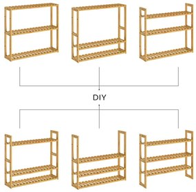 InternetovaZahrada Nástenná bambusová polica - 54x60x15cm