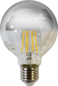 Dekoračná LED žiarovka so zrkadlovým vrchlíkom E27 teplá 3000k 5w 550 lm strieborná