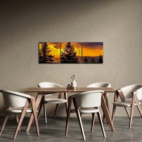 Obraz - ihličnany (s hodinami) (90x30 cm)