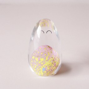 Studio Arhoj Sklenená figúrka Crystal Blob Happy Tall Egg