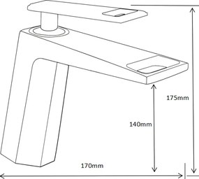 Mexen Topaz, umývadlová batéria, čierna matná, 73900-70