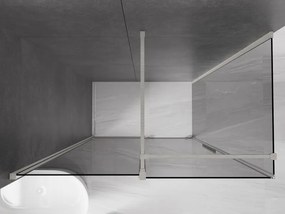 Mexen Velar, sprchový kút s posuvnými dverami 160 x 90 cm, 8mm šedé sklo, brúsená oceľ, 871-160-090-41-97
