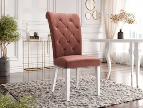 Čalúnená jedálenská stolička Piewik, Dostupné poťahy: Magic Velvet 2258, Farby nožičiek: biela