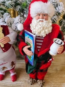 Vianočné dekorácie Santa v župane s papučkami - 16*8*28 cm