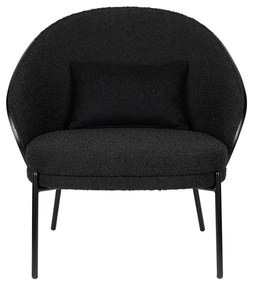 Čierne kreslo z textílie buklé Rodin – Dutchbone