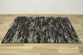 Koberec Allora Plus C654A lesklý čierny / žltý