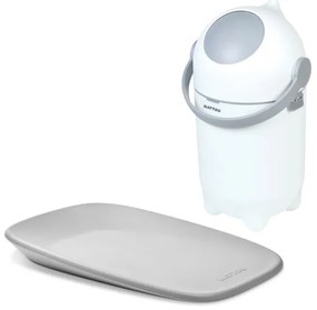 Nattou - Kôš na plienky a prebaľovacia podložka SOFTY 50x70 cm biela/šedá