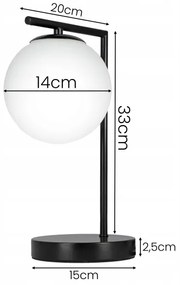 Stolová lampa 1xE27/40W/230V čierna/biela