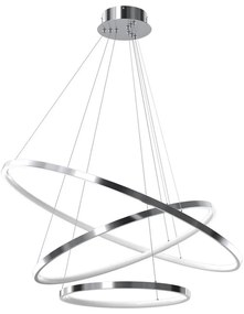 LED Luster na lanku HOOP LED/93W/230V pr. 80 cm 4000K lesklý chróm