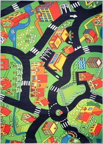 TA Koberec B-525 FLANNEL PRINTED Zelený Obdĺžnikový Rozmer: 140x200 cm
