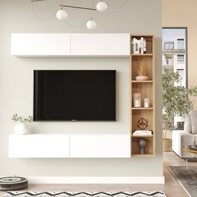 TV stena Houseland Cohen Oak Castello/biela