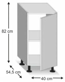 Dolná kuchynská skrinka D40 Lilouse. Vlastná spoľahlivá doprava až k Vám domov. 1014731