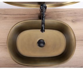 REA-U3305 -  Umývadlo na dosku WILMA RUSTIC 38x55 cm keramika/medená