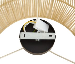 Plafondlamp zwart met beige papieren kap 50/50/30 - Combi