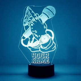 3Dmix 3DL-DRGB067 – 3D LED nočná lampa - Rap (Dual RGB)