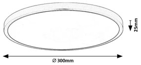 Rabalux 71072 - LED Stropné svietidlo PAULOS LED/24W/230V 4000K pr. 30 cm čierna