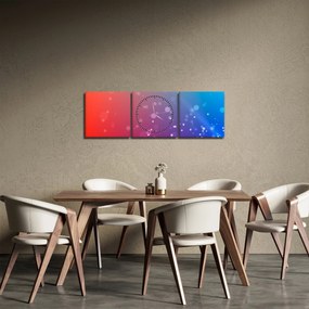 Moderný abstraktný obraz (s hodinami) (90x30 cm)